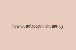 how did netscape make money