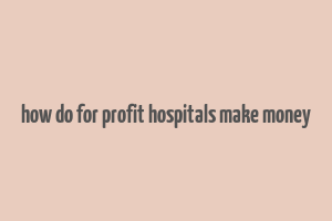 how do for profit hospitals make money