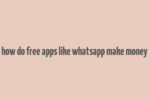 how do free apps like whatsapp make money