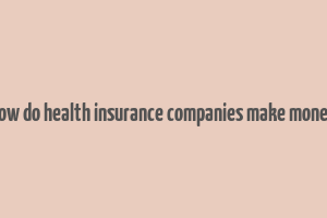 how do health insurance companies make money