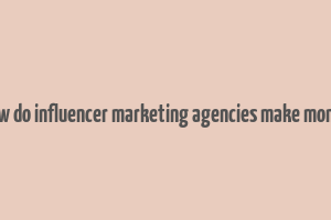 how do influencer marketing agencies make money