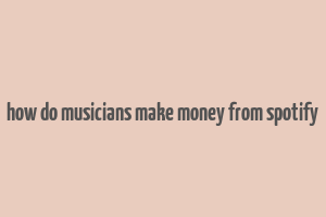 how do musicians make money from spotify