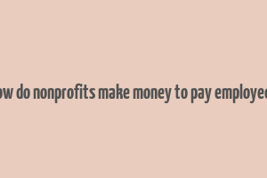 how do nonprofits make money to pay employees