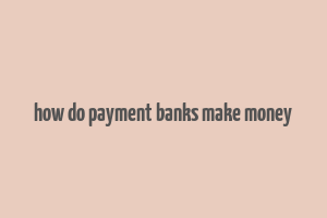 how do payment banks make money