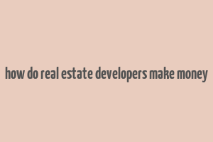 how do real estate developers make money