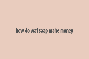 how do watsaap make money