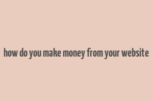 how do you make money from your website