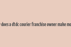 how does a dtdc courier franchise owner make money