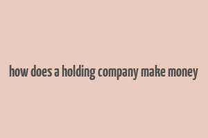 how does a holding company make money