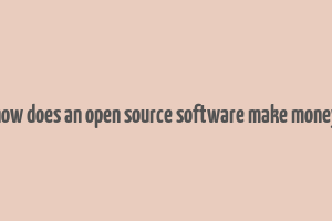 how does an open source software make money