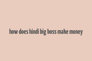 how does hindi big boss make money