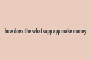 how does the whatsapp app make money