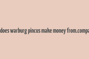 how does warburg pincus make money from.companies