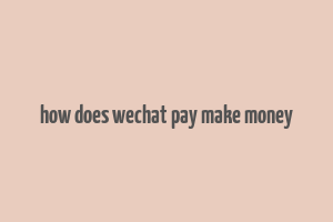 how does wechat pay make money