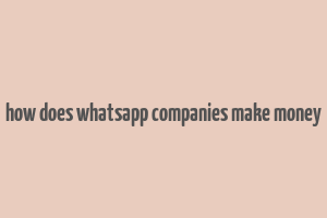 how does whatsapp companies make money