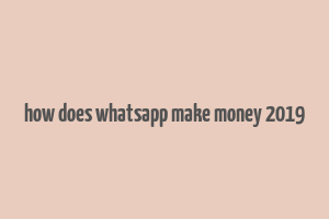 how does whatsapp make money 2019