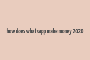 how does whatsapp make money 2020