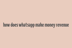 how does whatsapp make money revenue