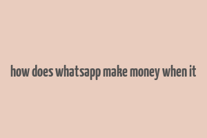 how does whatsapp make money when it& 39