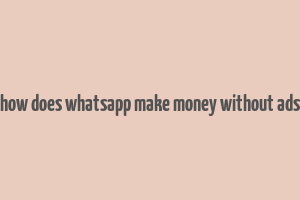 how does whatsapp make money without ads