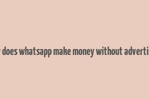 how does whatsapp make money without advertising