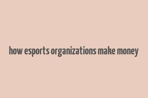 how esports organizations make money