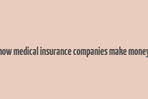 how medical insurance companies make money