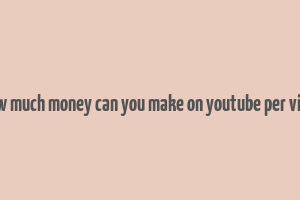 how much money can you make on youtube per view