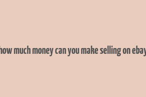 how much money can you make selling on ebay