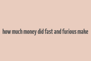 how much money did fast and furious make