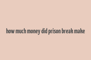 how much money did prison break make