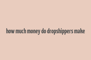 how much money do dropshippers make