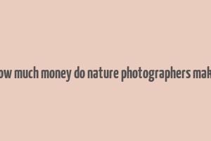 how much money do nature photographers make