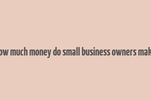 how much money do small business owners make