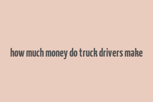 how much money do truck drivers make