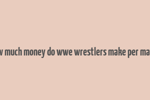 how much money do wwe wrestlers make per match