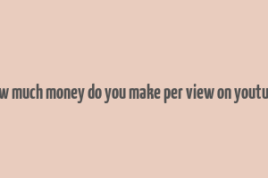 how much money do you make per view on youtube