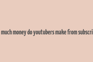 how much money do youtubers make from subscribers