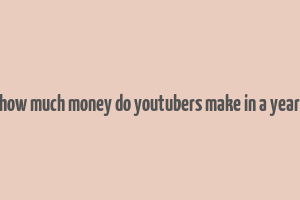 how much money do youtubers make in a year