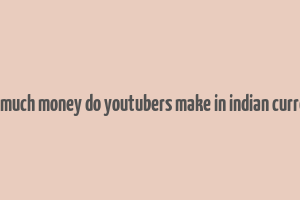 how much money do youtubers make in indian currency