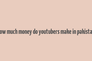 how much money do youtubers make in pakistan