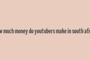 how much money do youtubers make in south africa