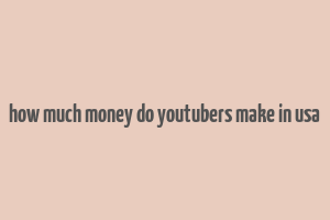 how much money do youtubers make in usa