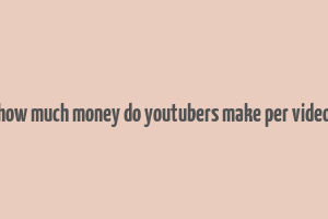 how much money do youtubers make per video