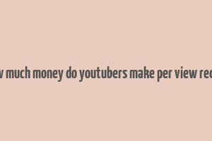 how much money do youtubers make per view reddit