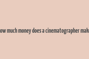 how much money does a cinematographer make