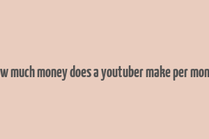 how much money does a youtuber make per month