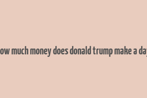 how much money does donald trump make a day