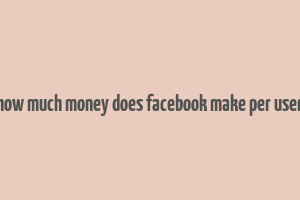 how much money does facebook make per user