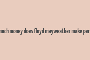 how much money does floyd mayweather make per fight